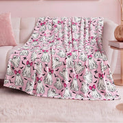 Juicy Couture Girly Ghosts Plush Throw Blanket, Light Pink, 50x60 Inch