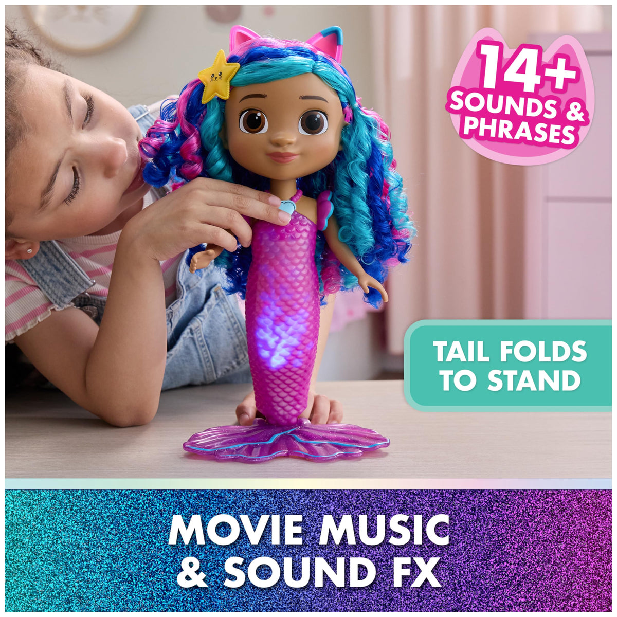 DreamWorks Gabby's Dollhouse Sing & Shine Mermaid Gabby Doll