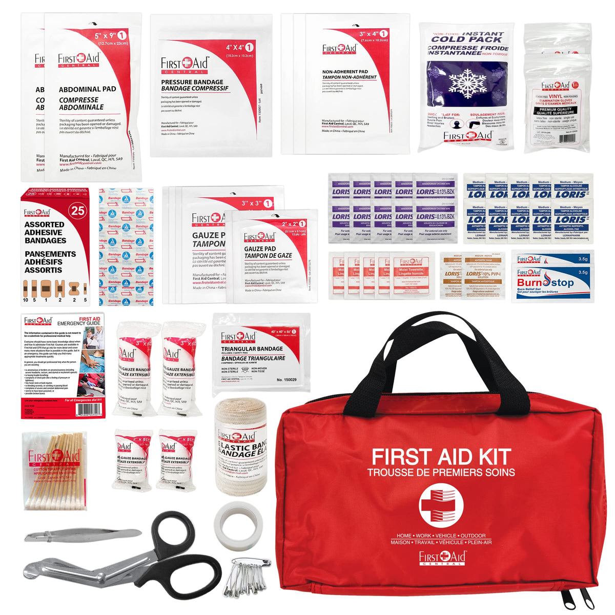First Aid Central AZ-ESSFAK Emergency First Aid Kit, 111 Pieces