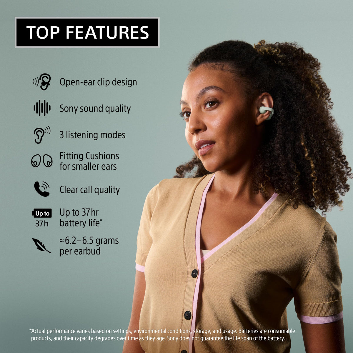 Sony LinkBuds Clip Wireless Open Earbuds