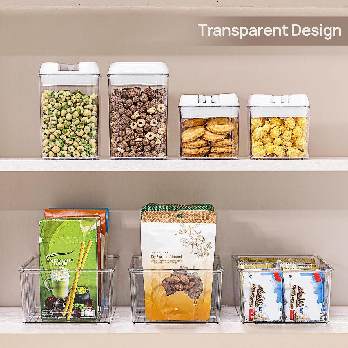 Vtopmart Food Storage Organizer Bins, 4 Compartment, 4 Pack