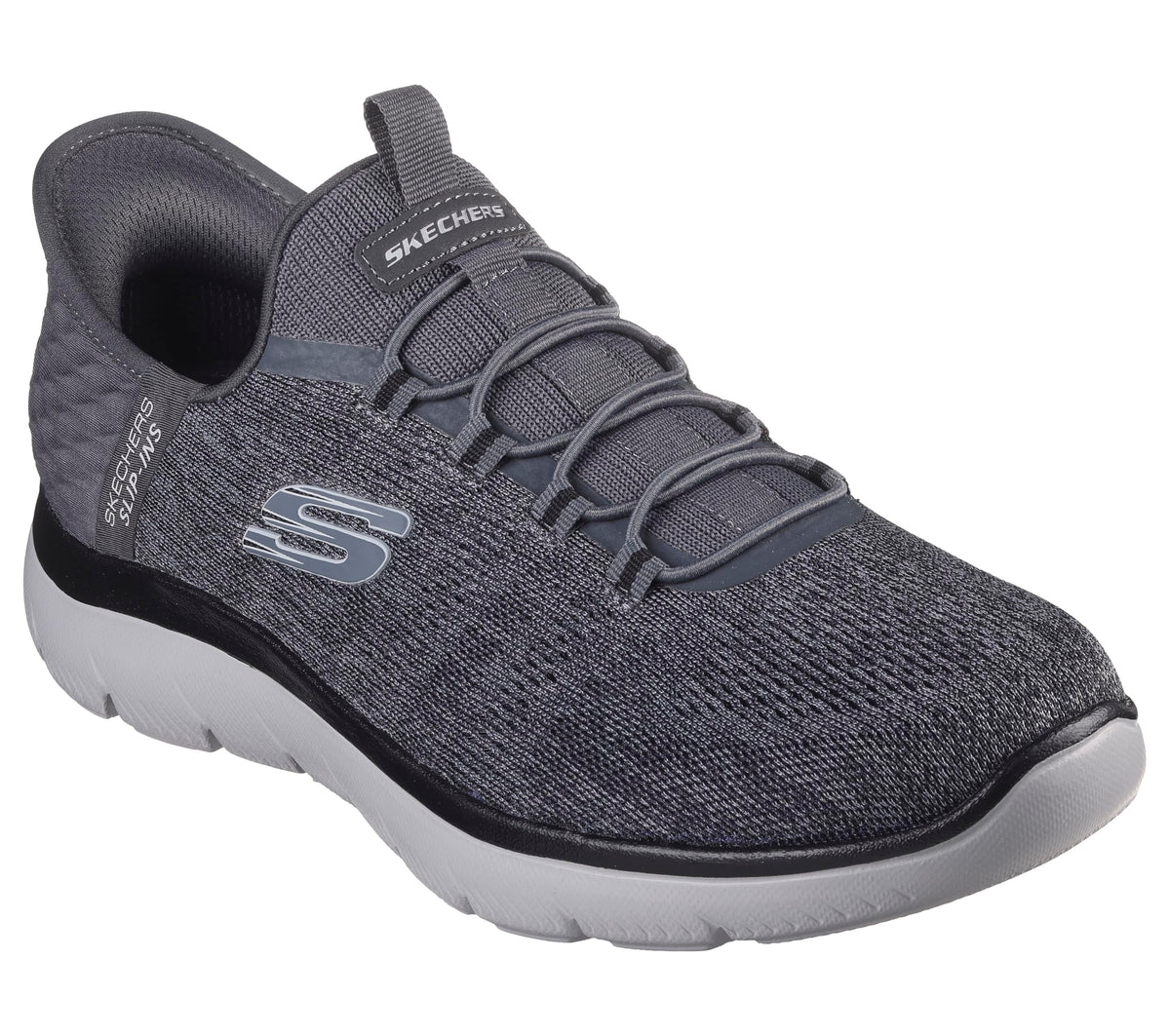 Skechers Men's Summits Key Pace Slip-in Sneaker, Charcoal/Black, 11W