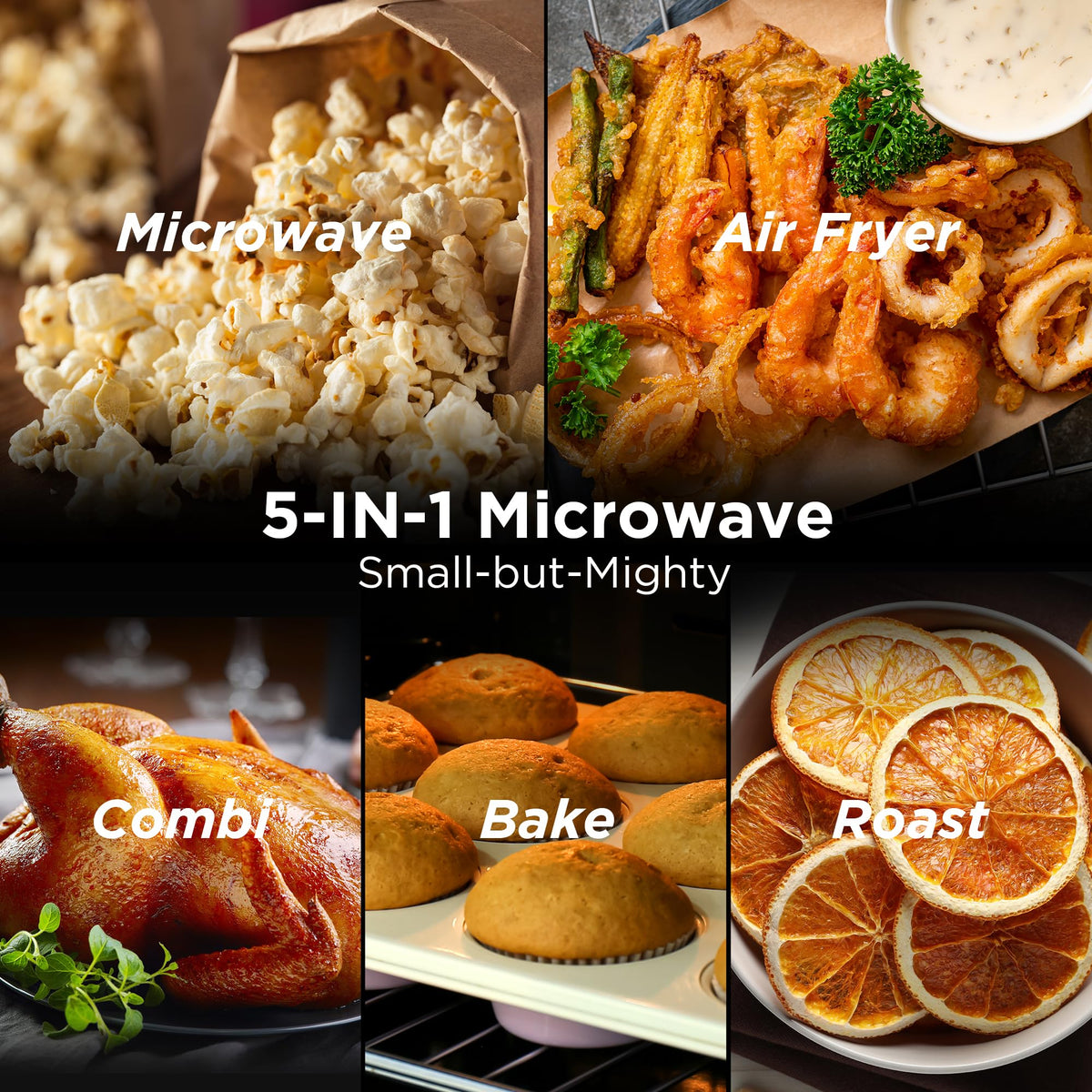 Black+Decker Microwave Air Fryer Combo, 5-in-1, 0.9 Cu Ft, 900W