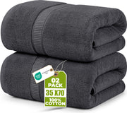 Utopia Towels Jumbo Bath Sheets, 35 x 70 in, Grey, 2-Pack