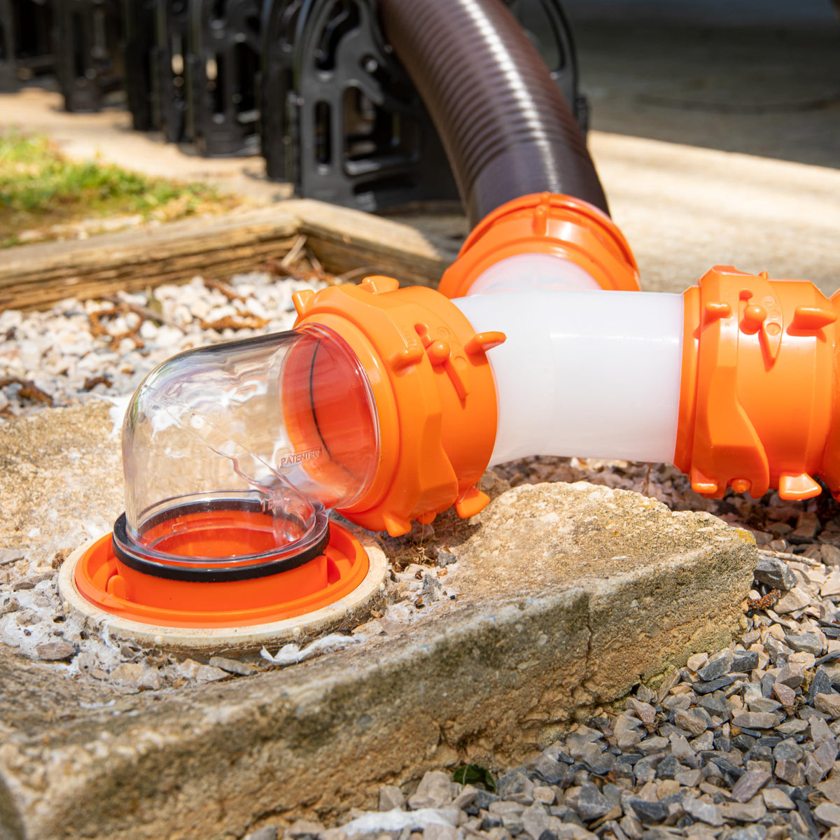 Camco 39736 RhinoFLEX Elbow and 4-in-1 Adapter, Orange/Clear