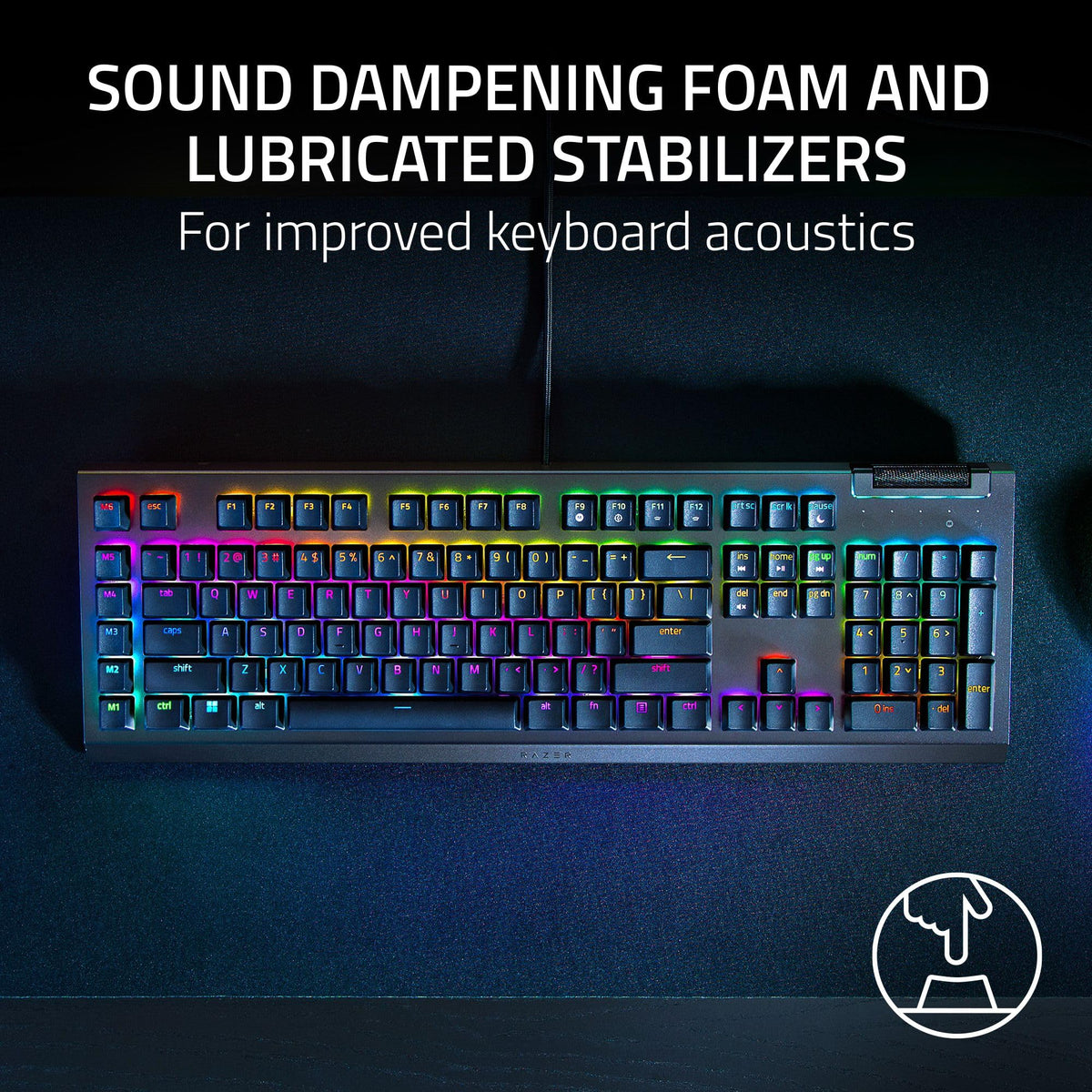 Razer BlackWidow V4 X Mechanical Gaming Keyboard, Yellow Switch, Black
