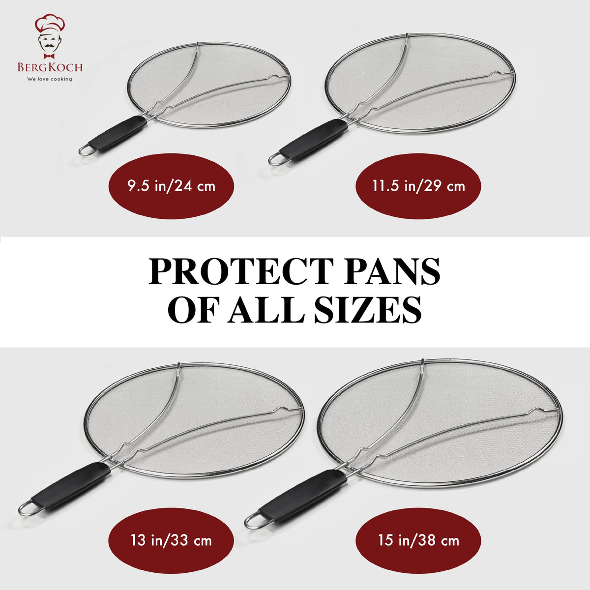 Stainless Steel Splatter Screen for Frying Pan, 13 inch