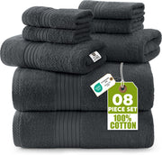 Utopia Towels 8-Piece Towel Set, Grey
