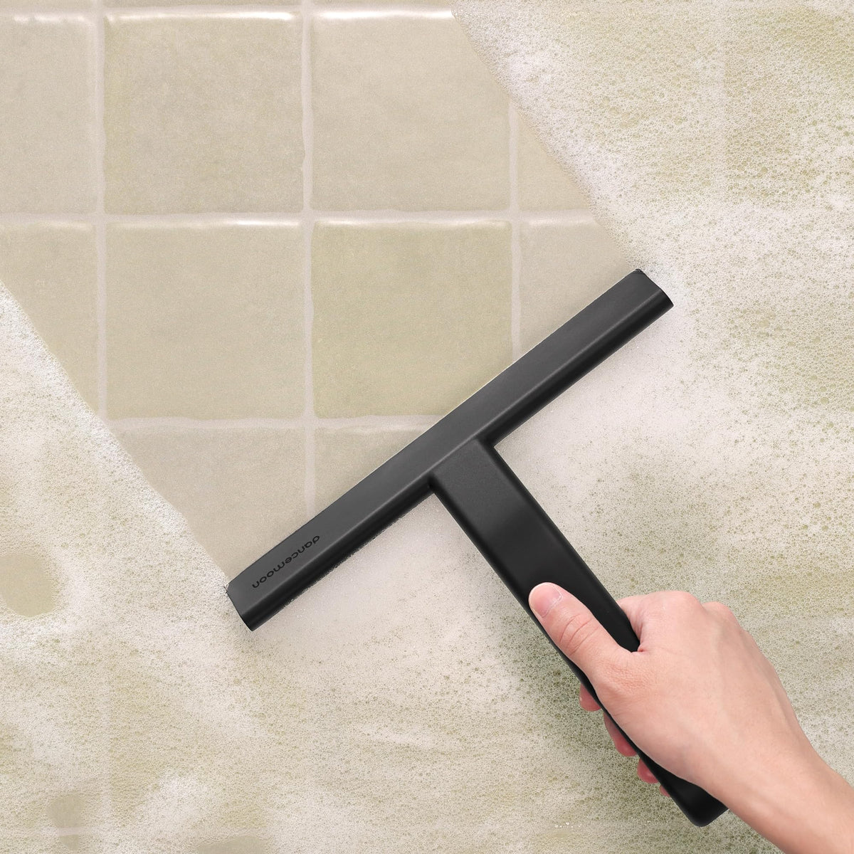 Dancemoon JustHang Silicone Shower Squeegee, 10-Inch, Black