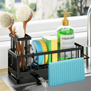 HapiRm Self-Draining Sink Caddy Sponge Holder with Brush Holder