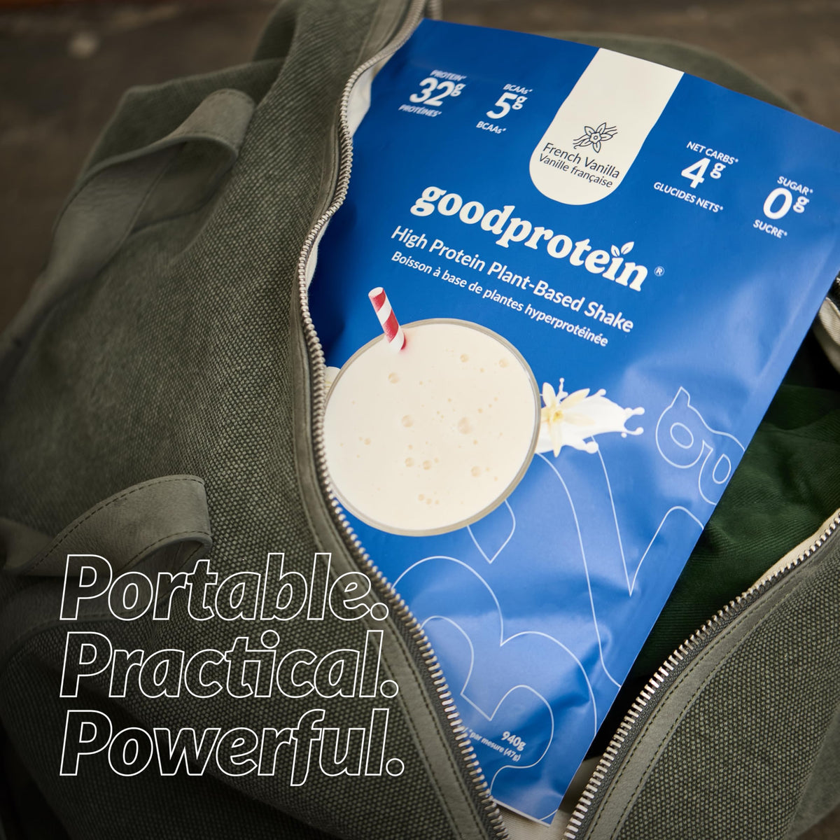Good Protein Vegan Plant-Based Protein Powder, French Vanilla, 940 g