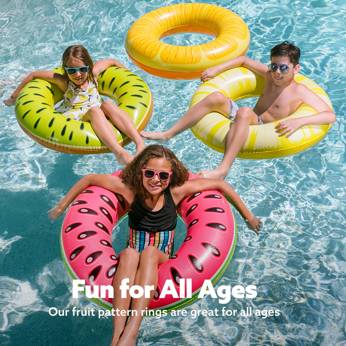 Sloosh Inflatable Pool Float Rings (4 Pack)