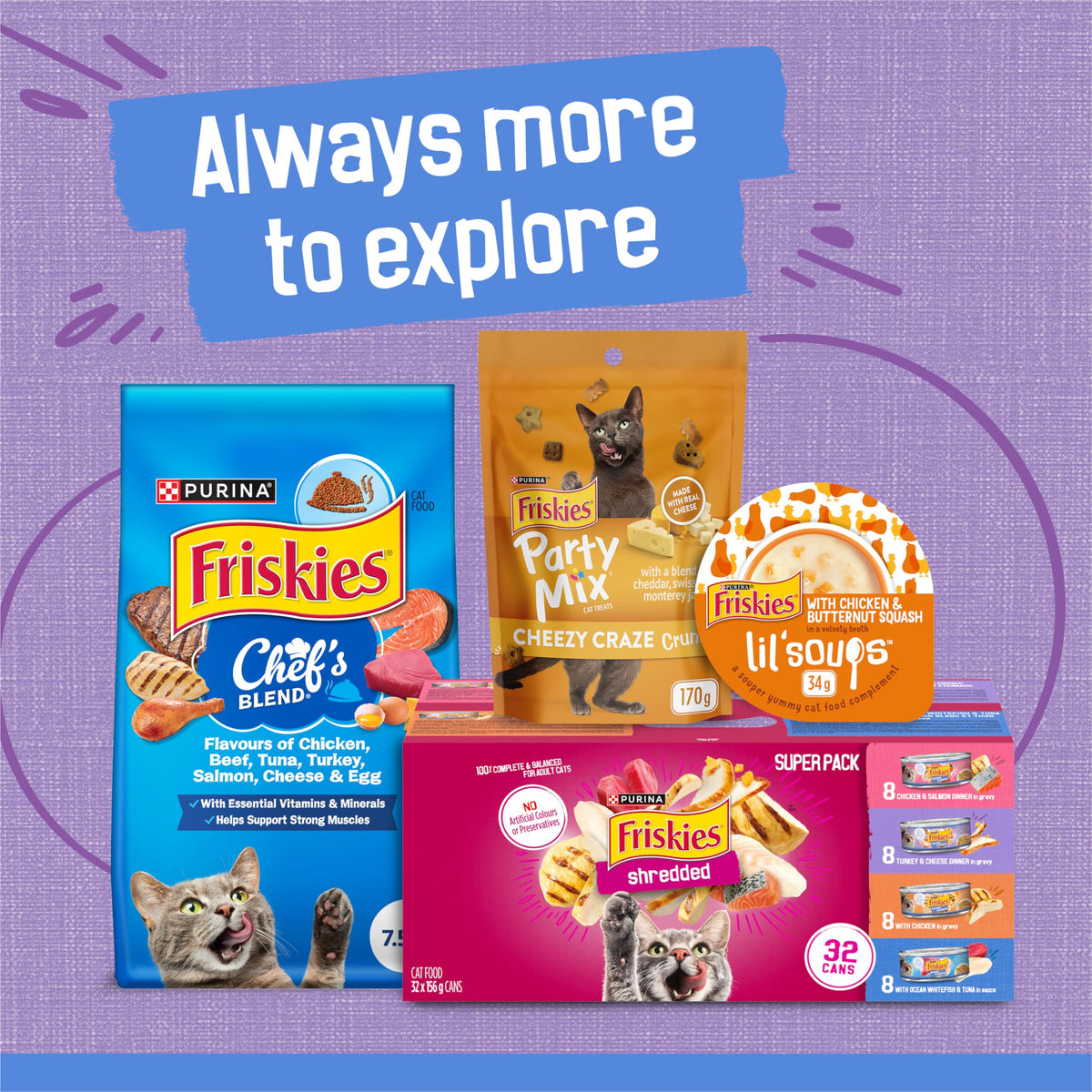 Friskies Shredded Wet Cat Food, Turkey & Cheese in Gravy, 156g x 24