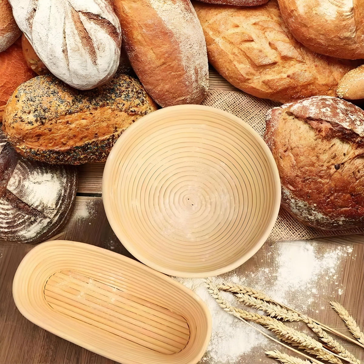 Koackl Sourdough Bread Starter Kit with Banneton Proofing Baskets