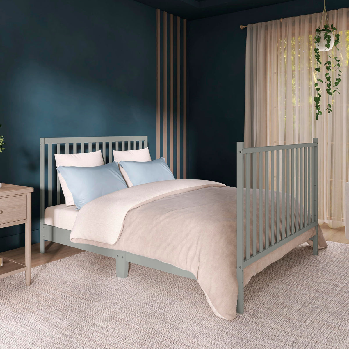 Dream On Me Synergy 5-in-1 Convertible Crib, Cool Grey