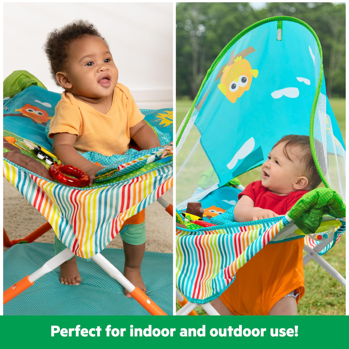 Bright Starts Pop 'N Jump Portable Activity Jumper, Owl Forest