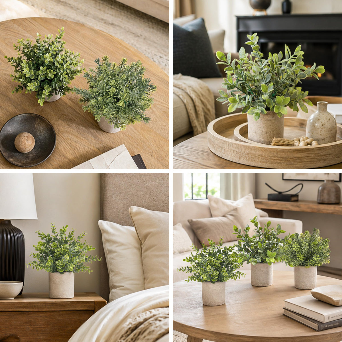 Der Rose 3-Pack Mini Potted Artificial Eucalyptus Plants