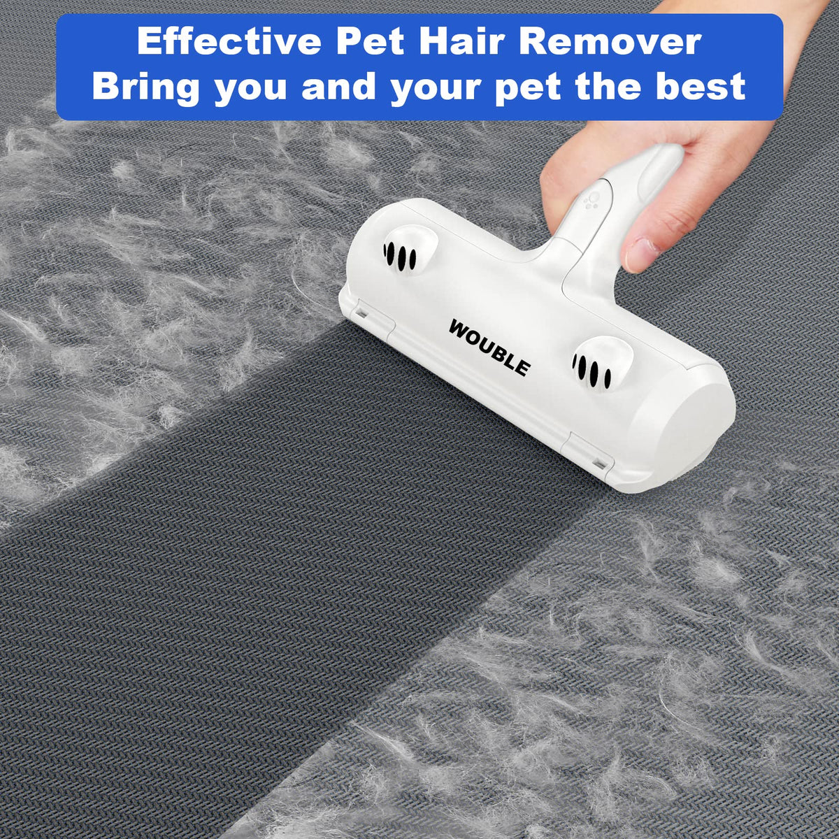 Wouble Reusable Pet Hair Remover Roller, White