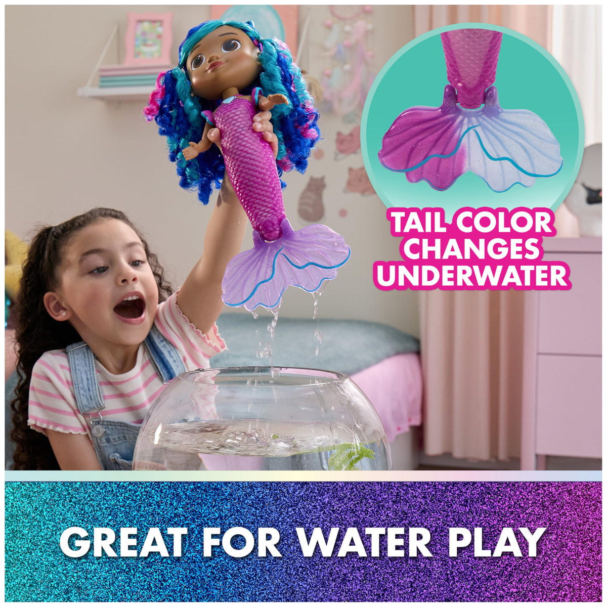 DreamWorks Gabby's Dollhouse Sing & Shine Mermaid Gabby Doll