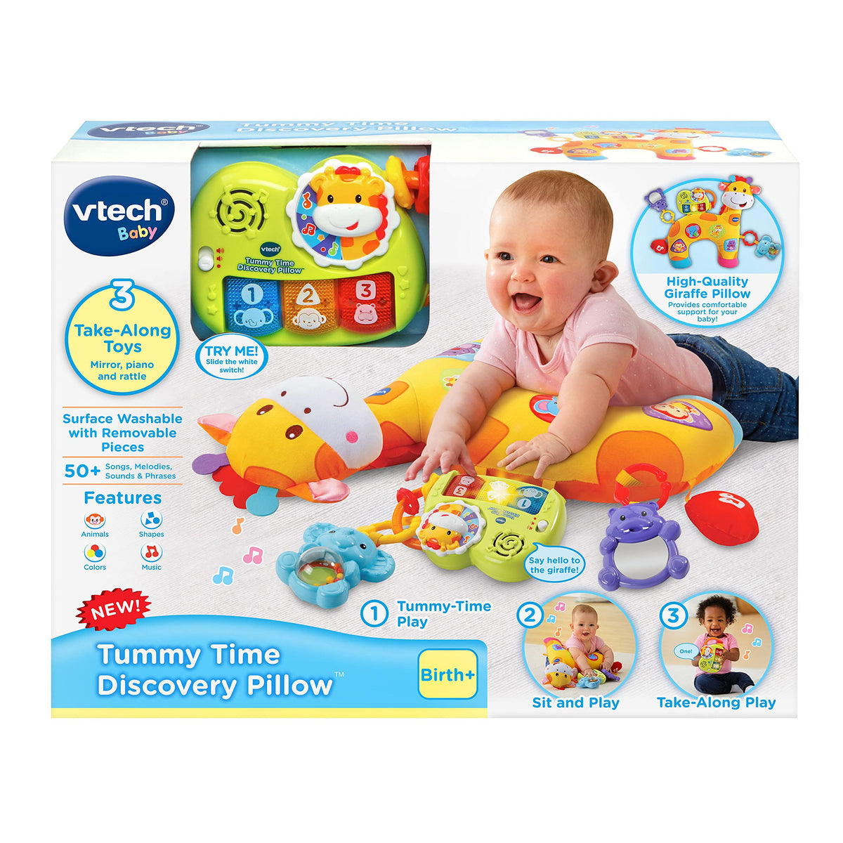 VTech Tummy Time Discovery Pillow, English Version