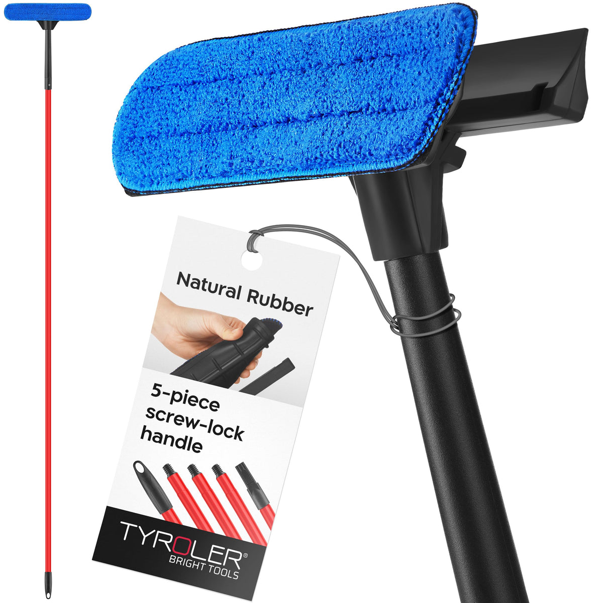 Tyroler 2-in-1 High Window Cleaning Tool, Extendable, Black