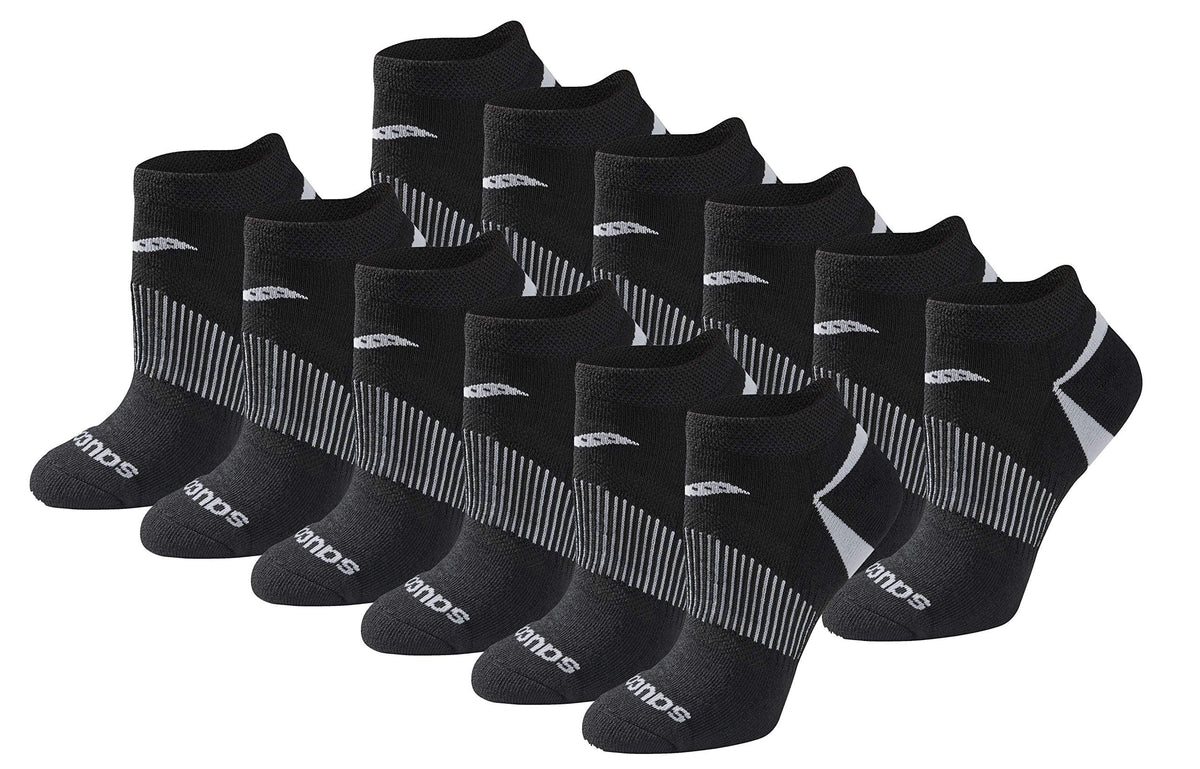 Saucony Women's RunDry Selective Cushion Socks, Black, Medium, 12 Pr