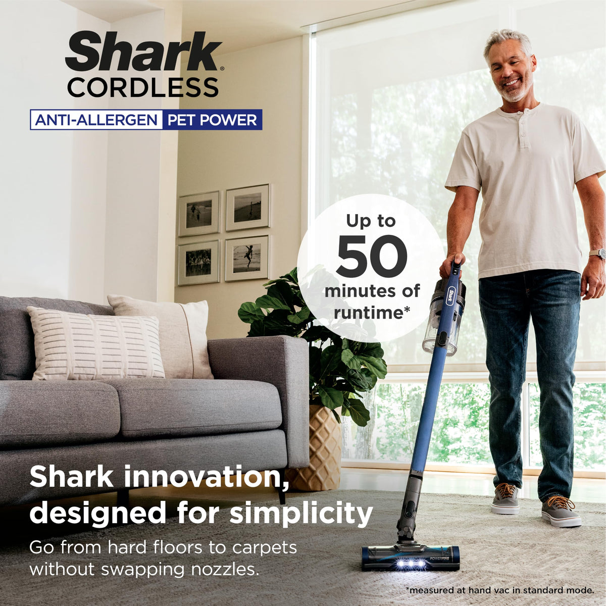 Shark Cordless Vacuum with HEPA Filter, IZ363HT, Blue