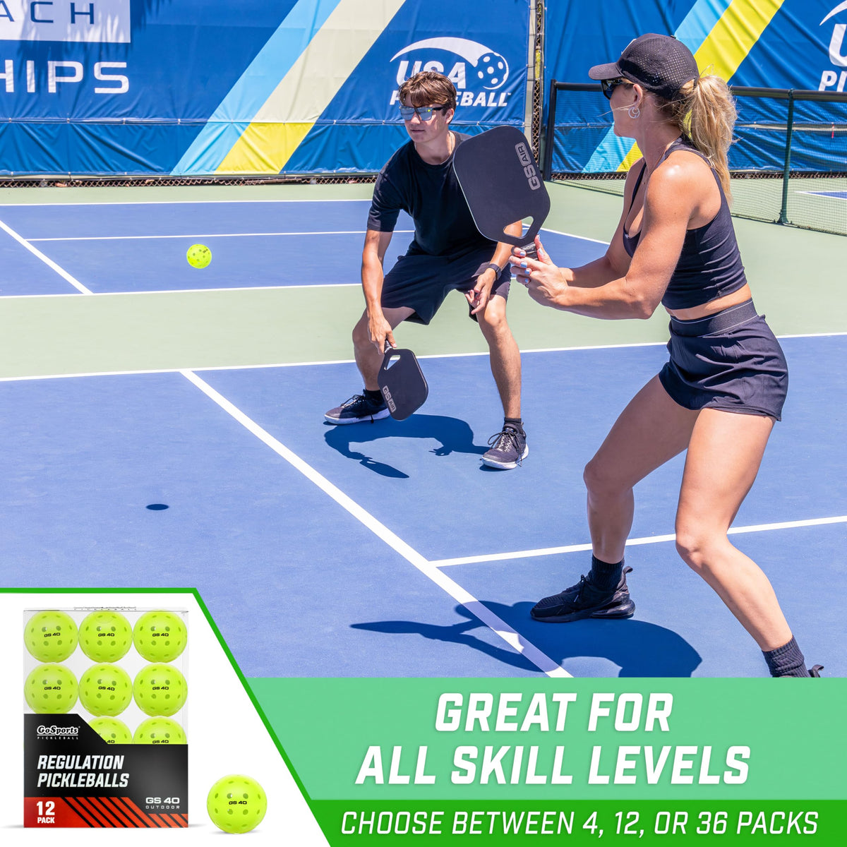 GoSports GS 40 Pickleball Balls, 12 Pack