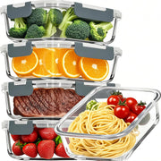 Pure Future Glass Meal Prep Containers, 1040 ml, 5-Pack