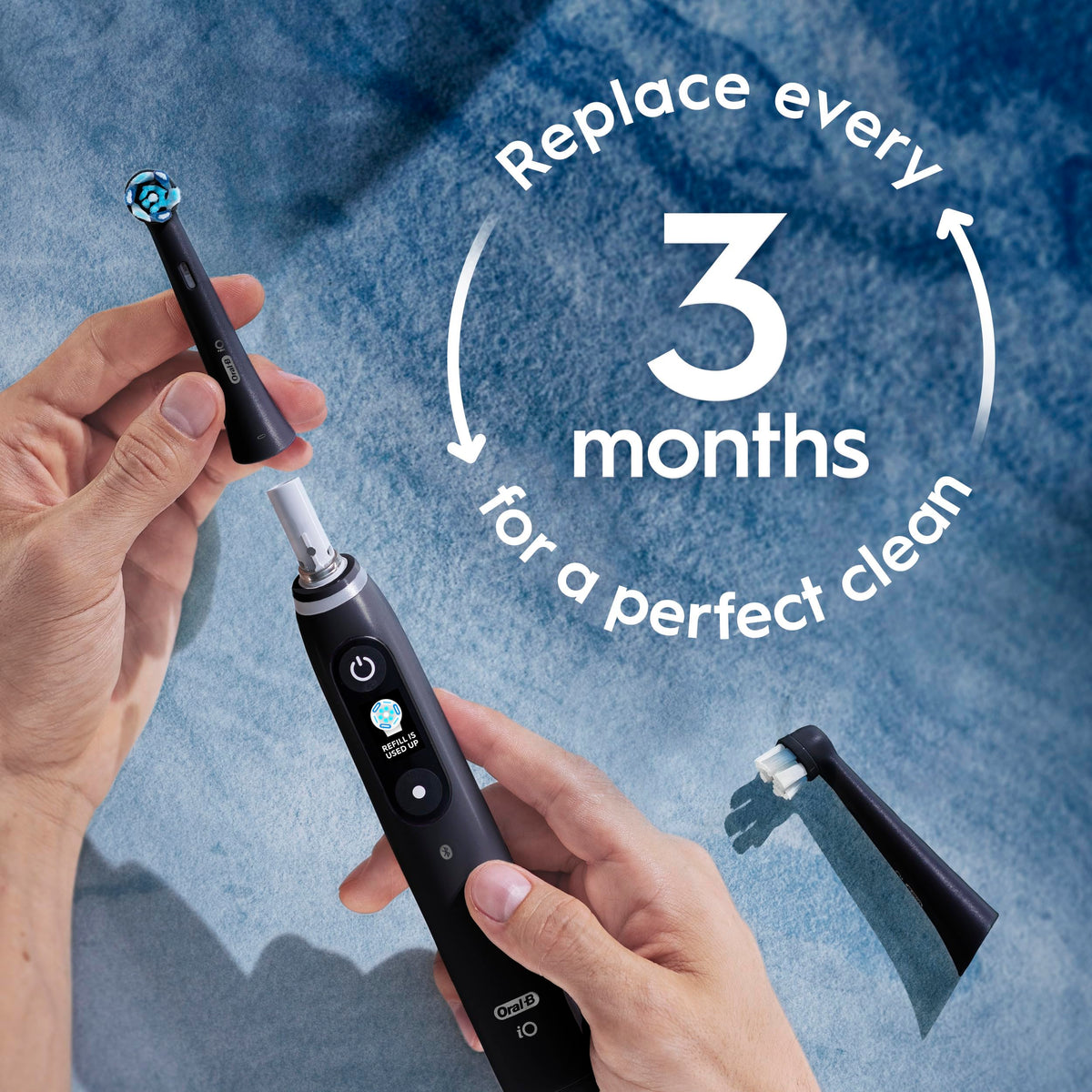 Oral-B iO Ultimate Clean Replacement Brush Heads, Black, 2 Count
