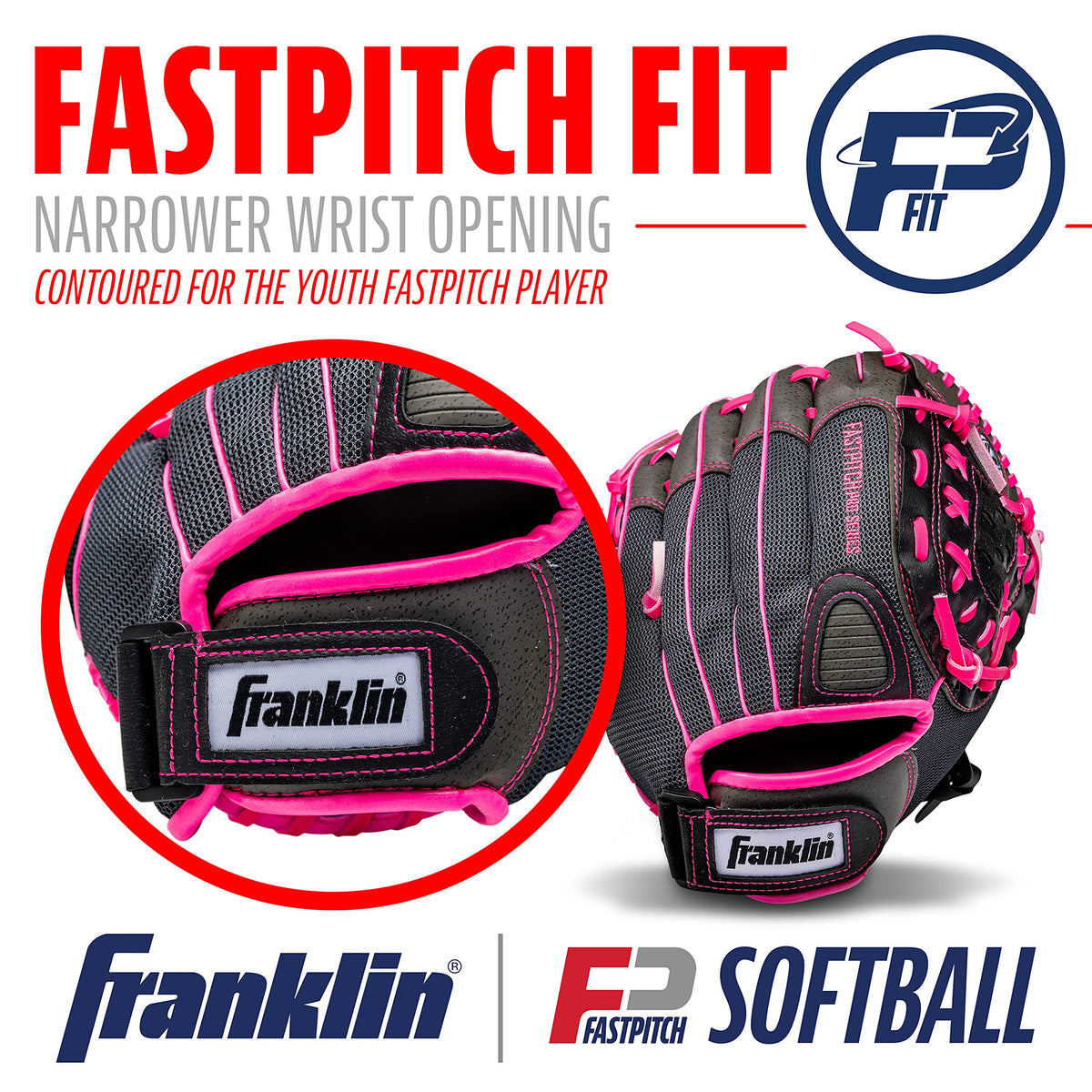 Franklin Sports Windmill Fastpitch Pro Softball Glove, 12 Inch, Pink