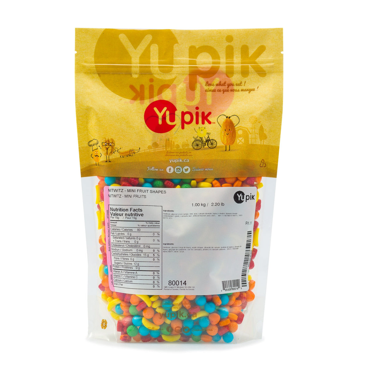 Yupik Mini Fruit Pressed Candies, 1 kg, 6 Count