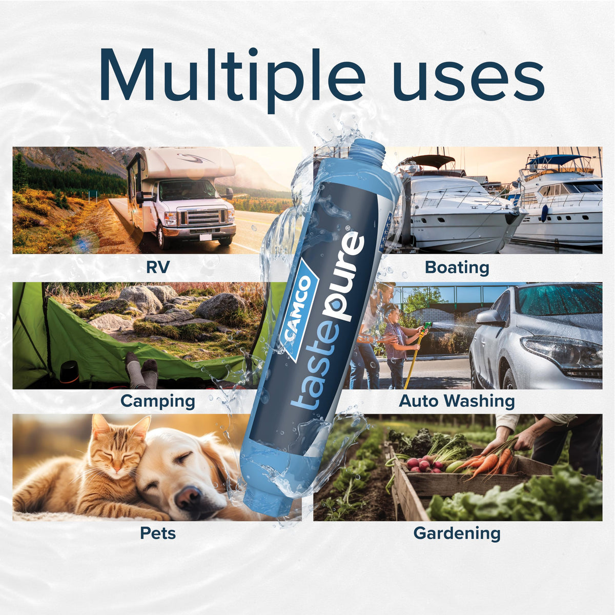 Camco TastePure RV Inline Water Filter, 40013