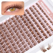 Mavphnnee Lash Clusters, Dark Brown, C Curl, 154 Pcs