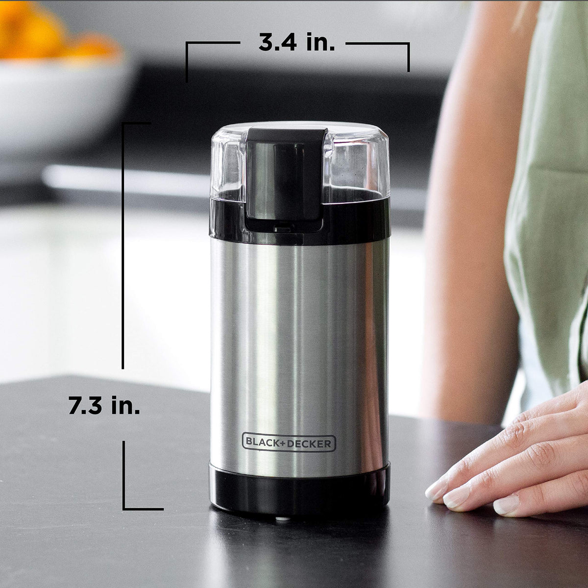 BLACK+DECKER SmartGrind Coffee & Spice Grinder CBG110SC, Black