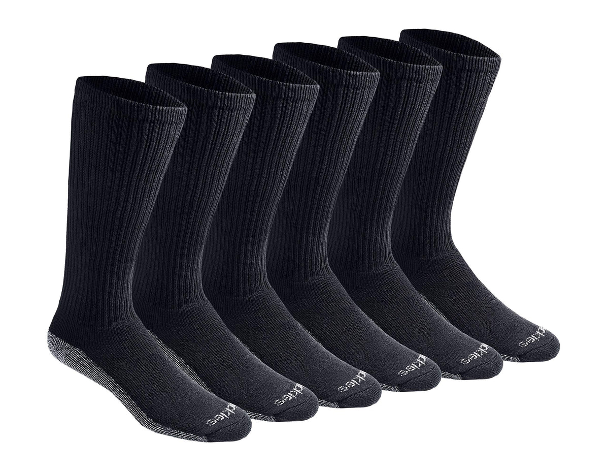 Dickies Men's Dri-Tech Moisture Control Socks, 6 Pairs, Black