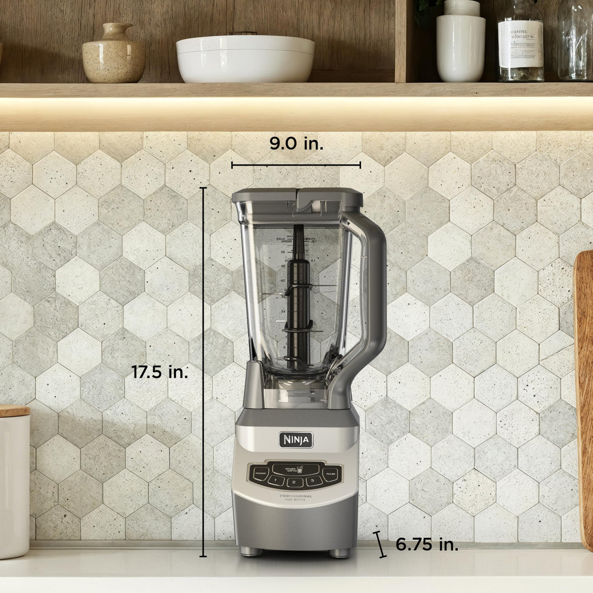 Ninja BL660C Professional 1100W Countertop Blender, Silver/Grey