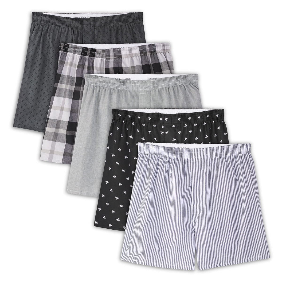 Fruit of the Loom Men's Casual Comfort Boxer Shorts, Assorted, Medium