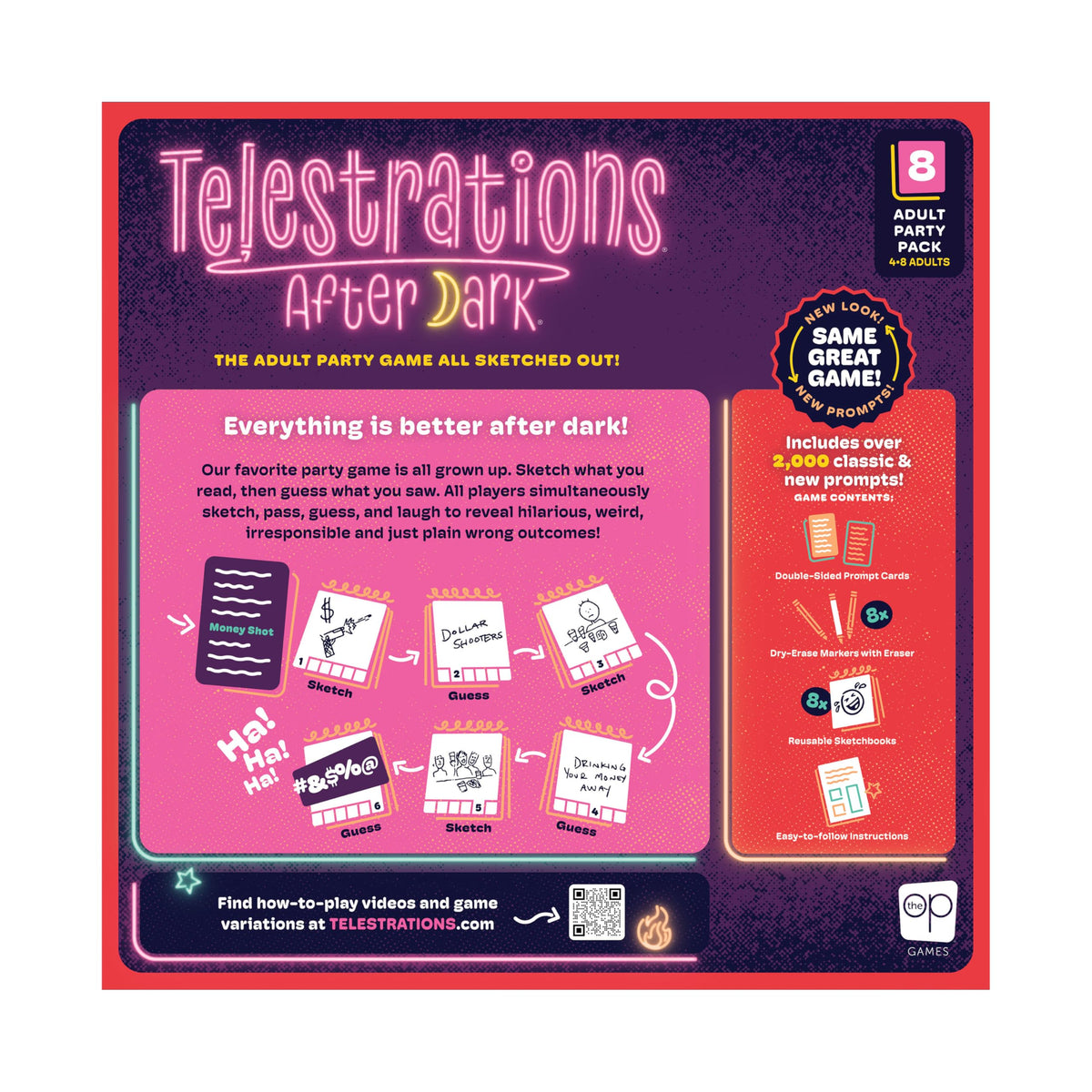 Telestrations After Dark Party Game, 8 Player, 2025