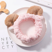 Plush Horn Spa Headband for Face Washing and Makeup