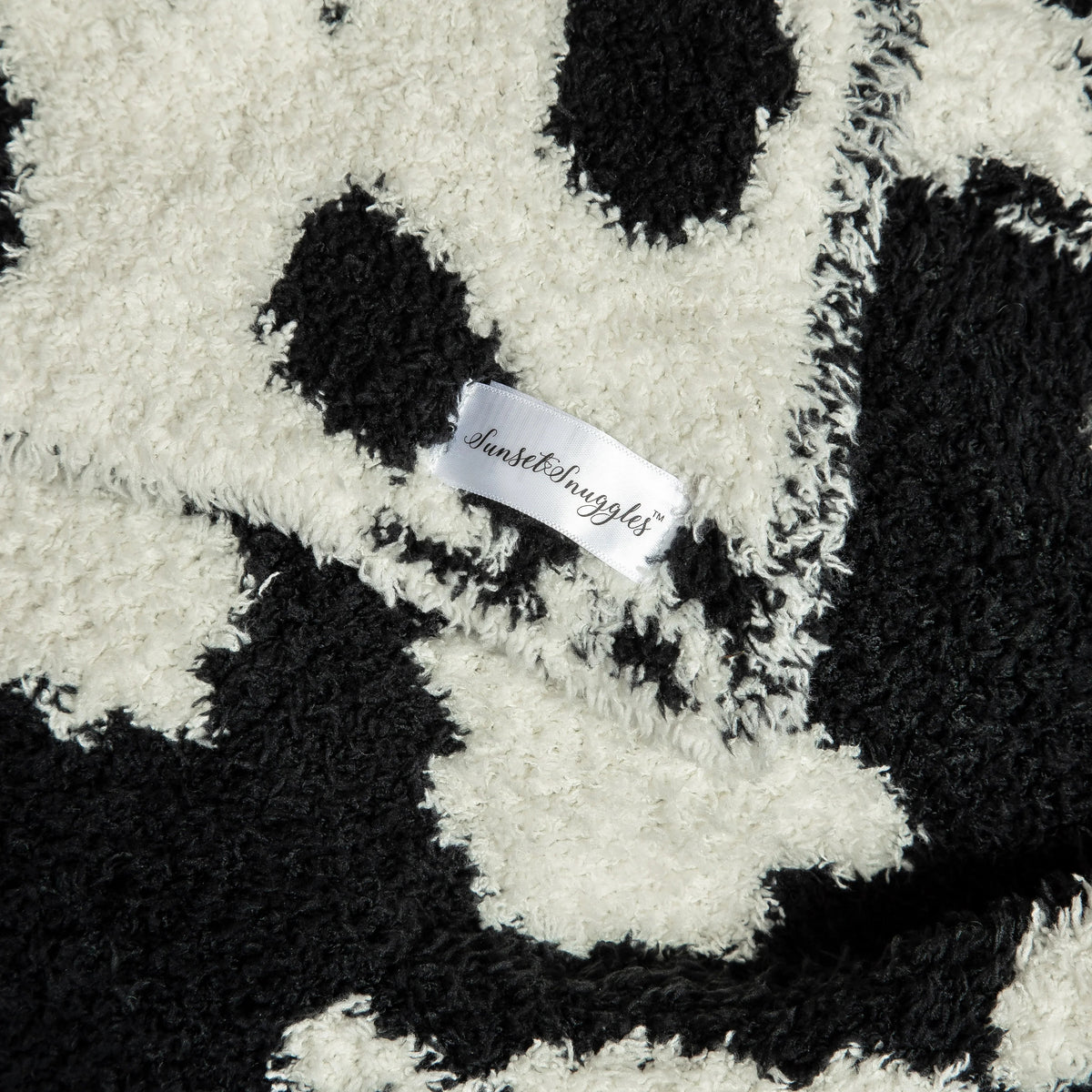 Sunset Snuggles Tap Shoe & Baby's Breath Cow Print Throw, 54 x 76 in