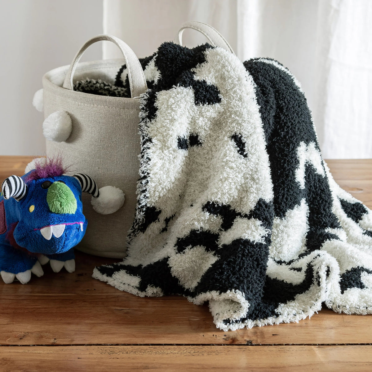 Sunset Snuggles Tap Shoe & Baby's Breath Cow Print Throw, 54 x 76 in