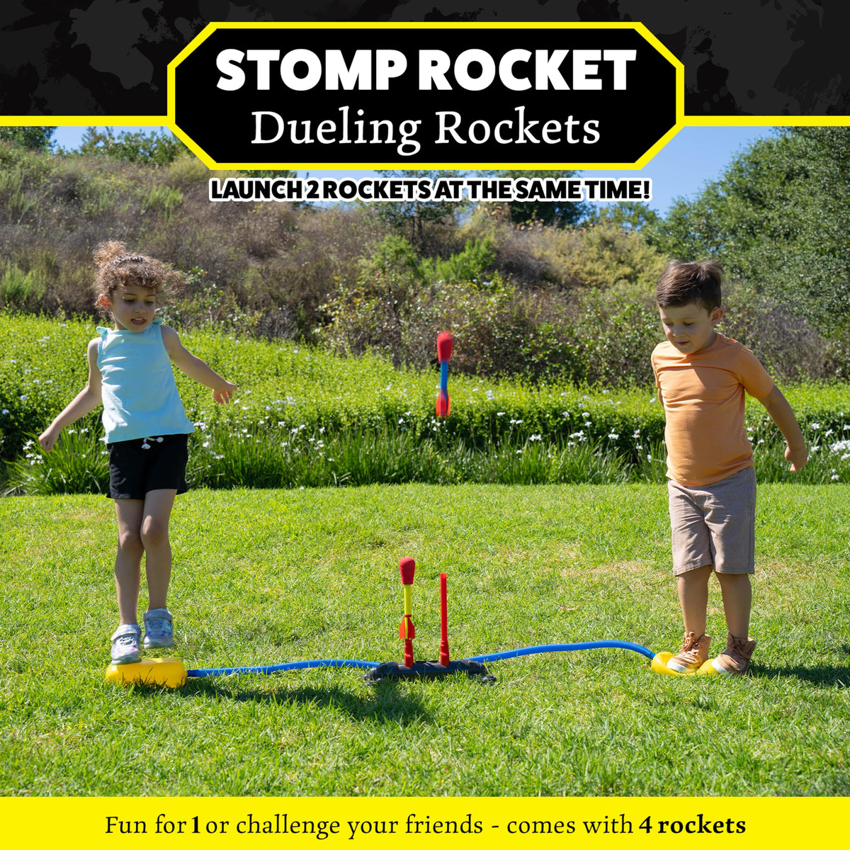 The Original Stomp Rocket Dueling Rockets Launcher, 4 Rockets