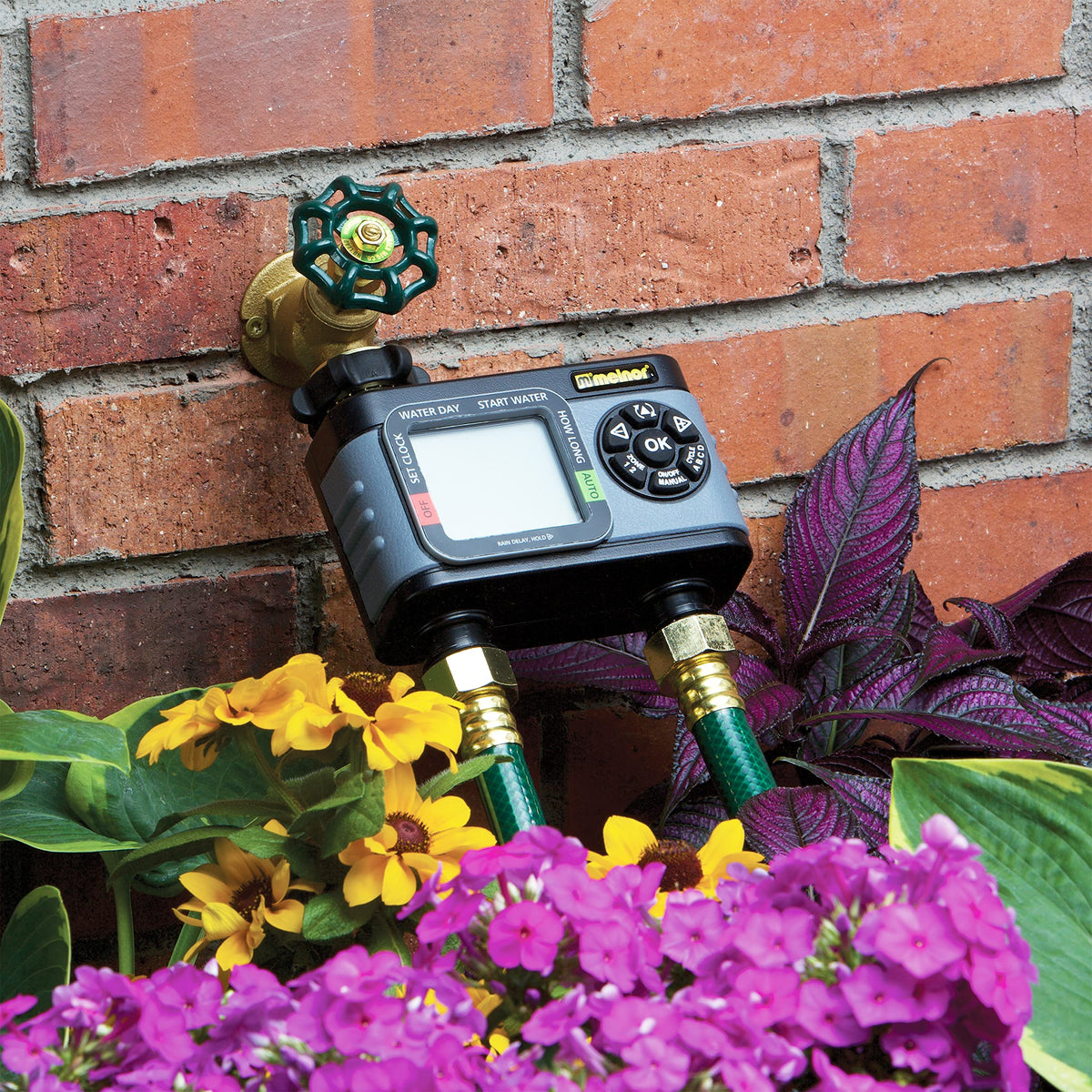 Melnor 65166AMZ HydroLogic Digital Hose Timer, 2-Zone, Black/Grey