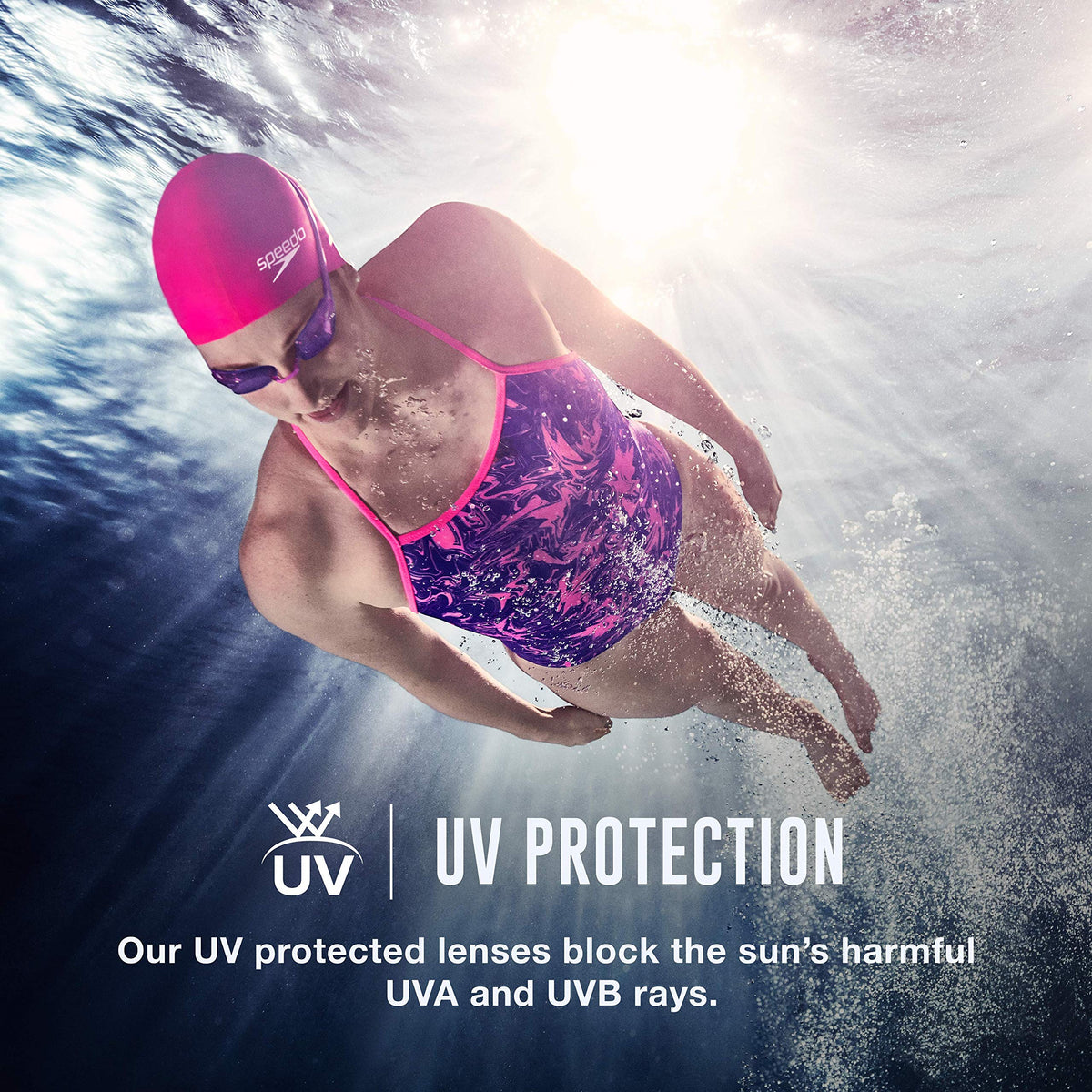 Speedo Women's Mirrored Vanquisher 2.0 Swim Goggles, Royal Blue