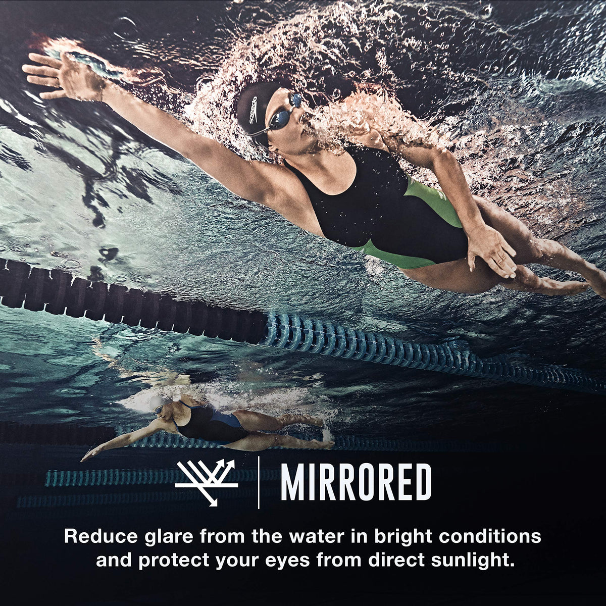 Speedo Women's Mirrored Vanquisher 2.0 Swim Goggles, Royal Blue