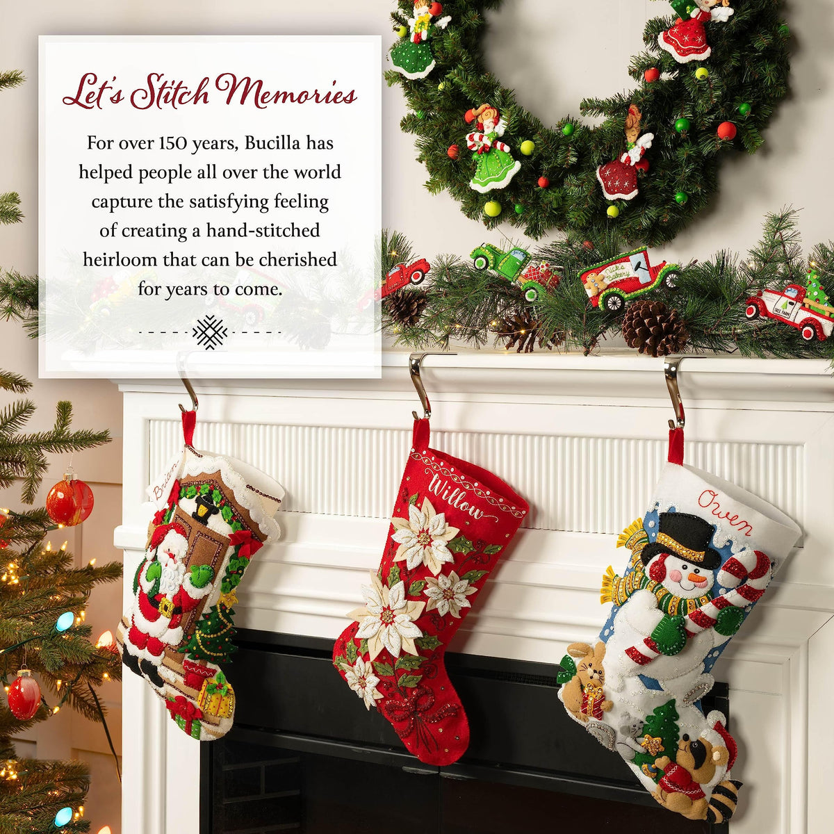 Bucilla Felt Applique 6 Piece Ornament Making Kit, 89649E