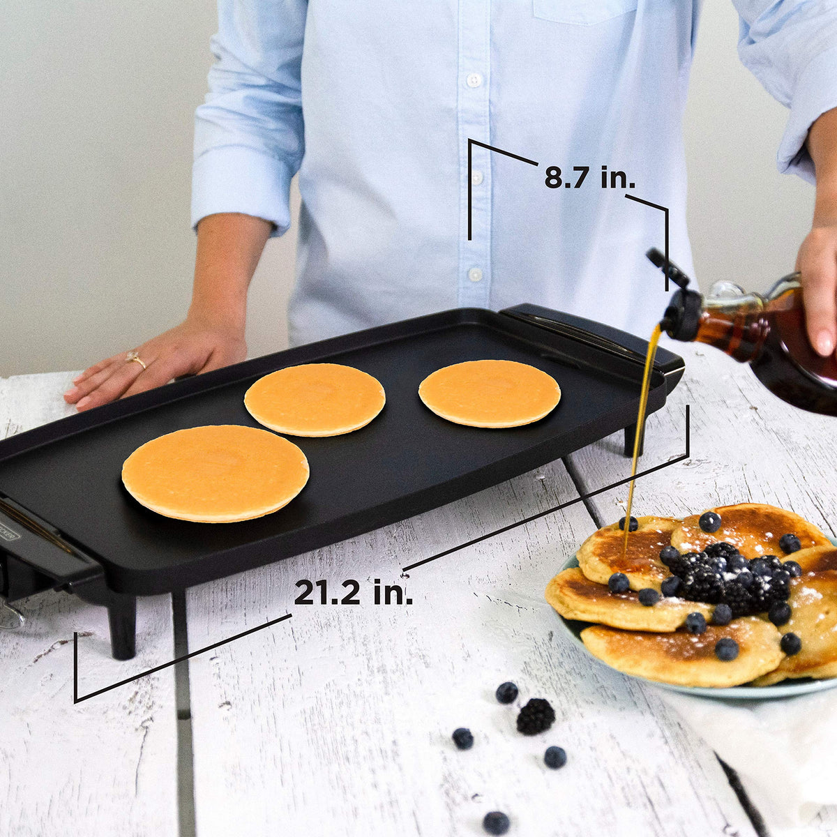 Black+Decker Electric Griddle with Temperature Probe, GD1810BC