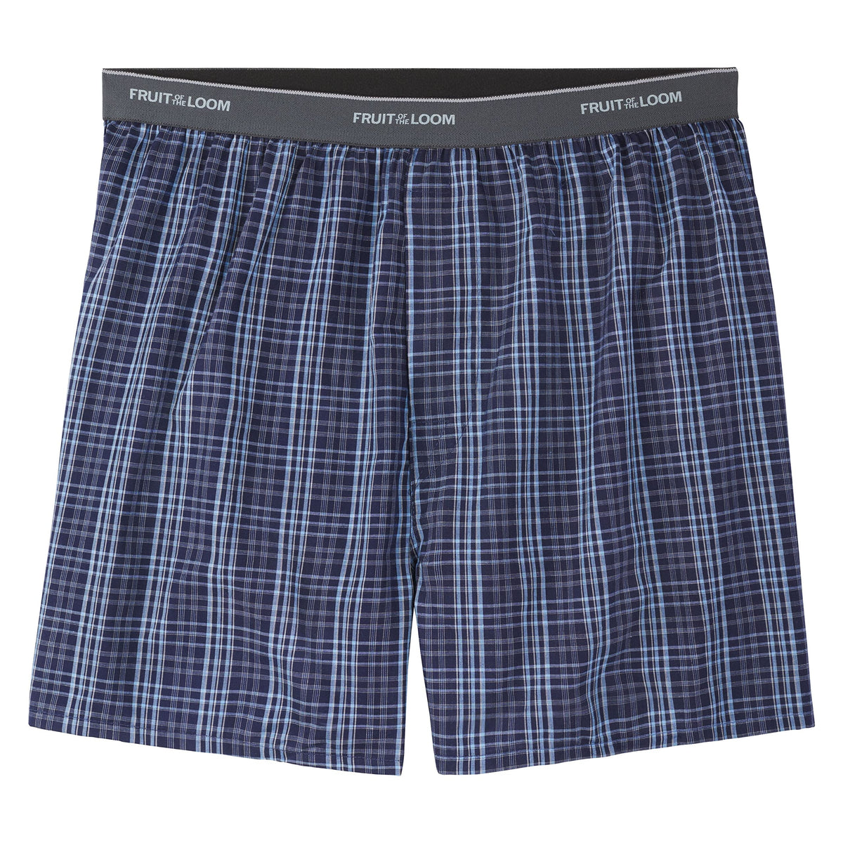 Fruit of the Loom Men's Exposed Waistband Boxers, 5 Pack, Blues, Small