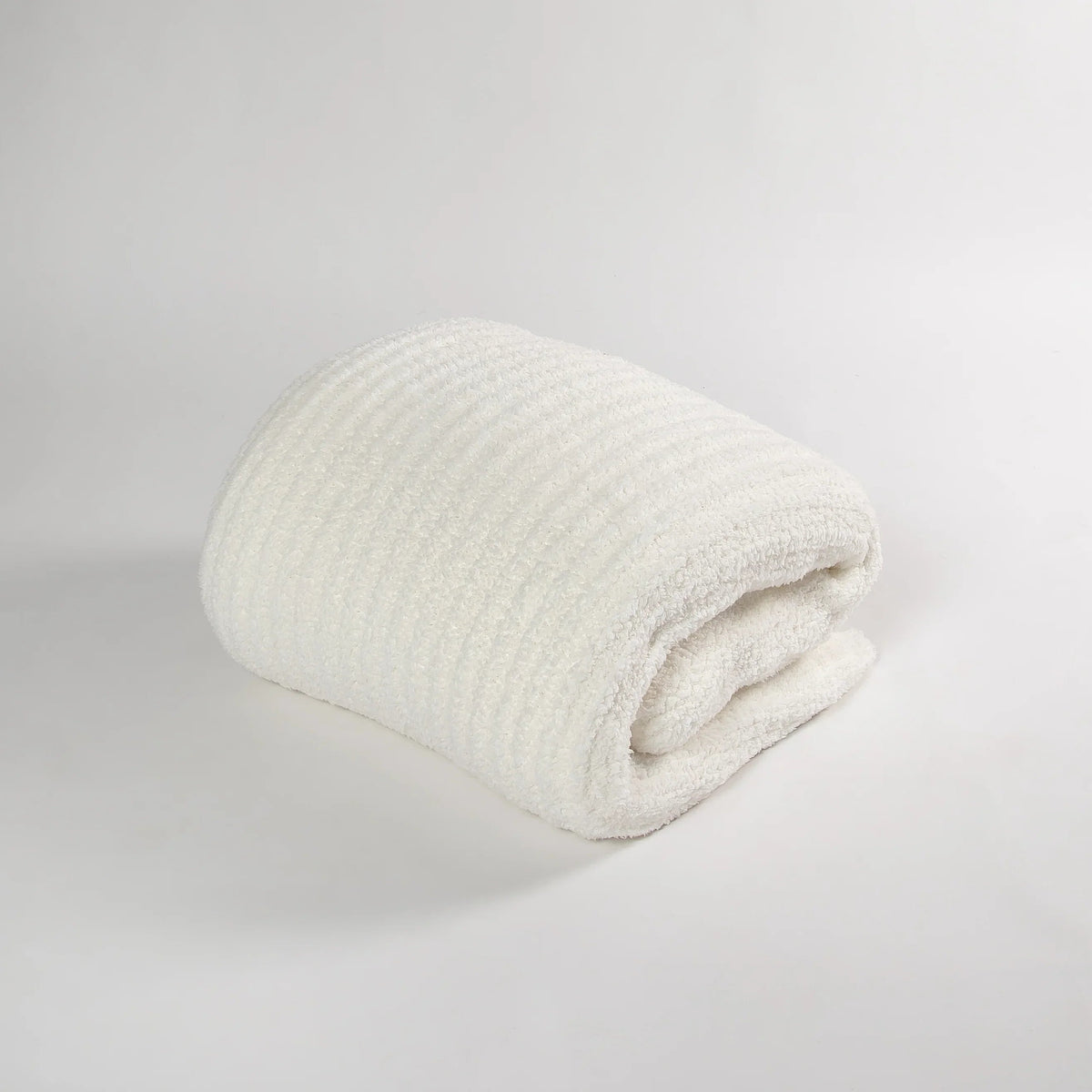 White Ribbed King Sized Bed Blanket